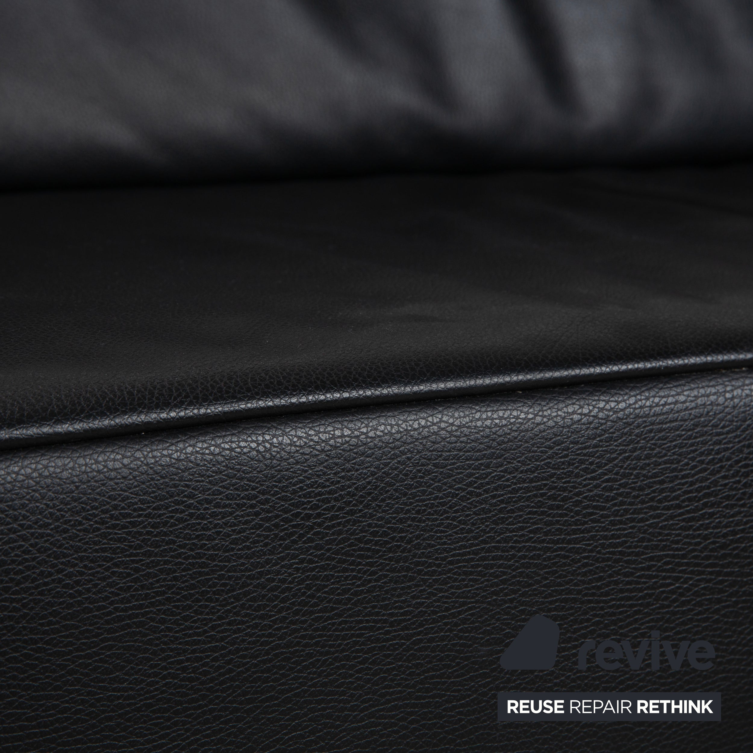 Jori JR-8100 Leder Zweisitzer Schwarz manuelle Funktion Sofa Couch