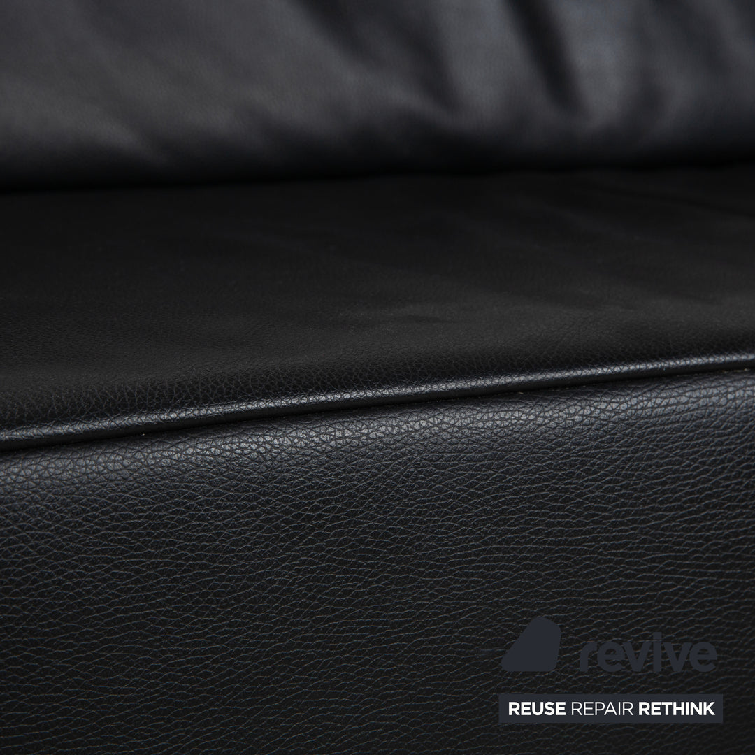 Jori JR-8100 Leder Zweisitzer Schwarz manuelle Funktion Sofa Couch