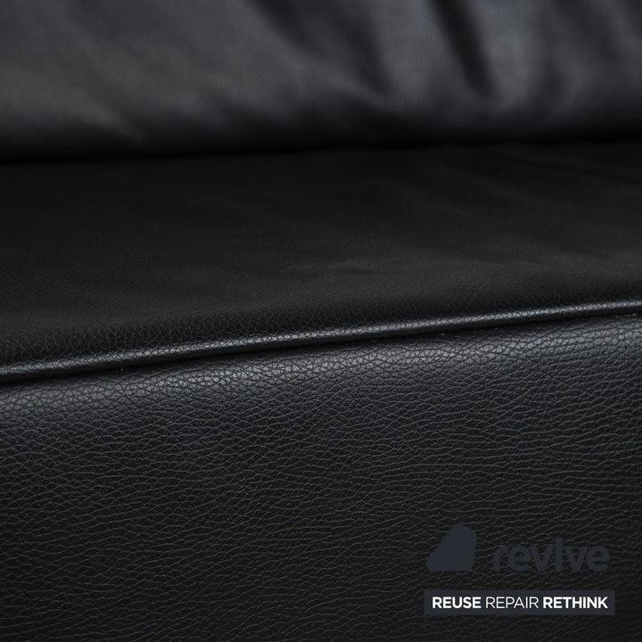 Jori JR-8100 Leder Zweisitzer Schwarz manuelle Funktion Sofa Couch