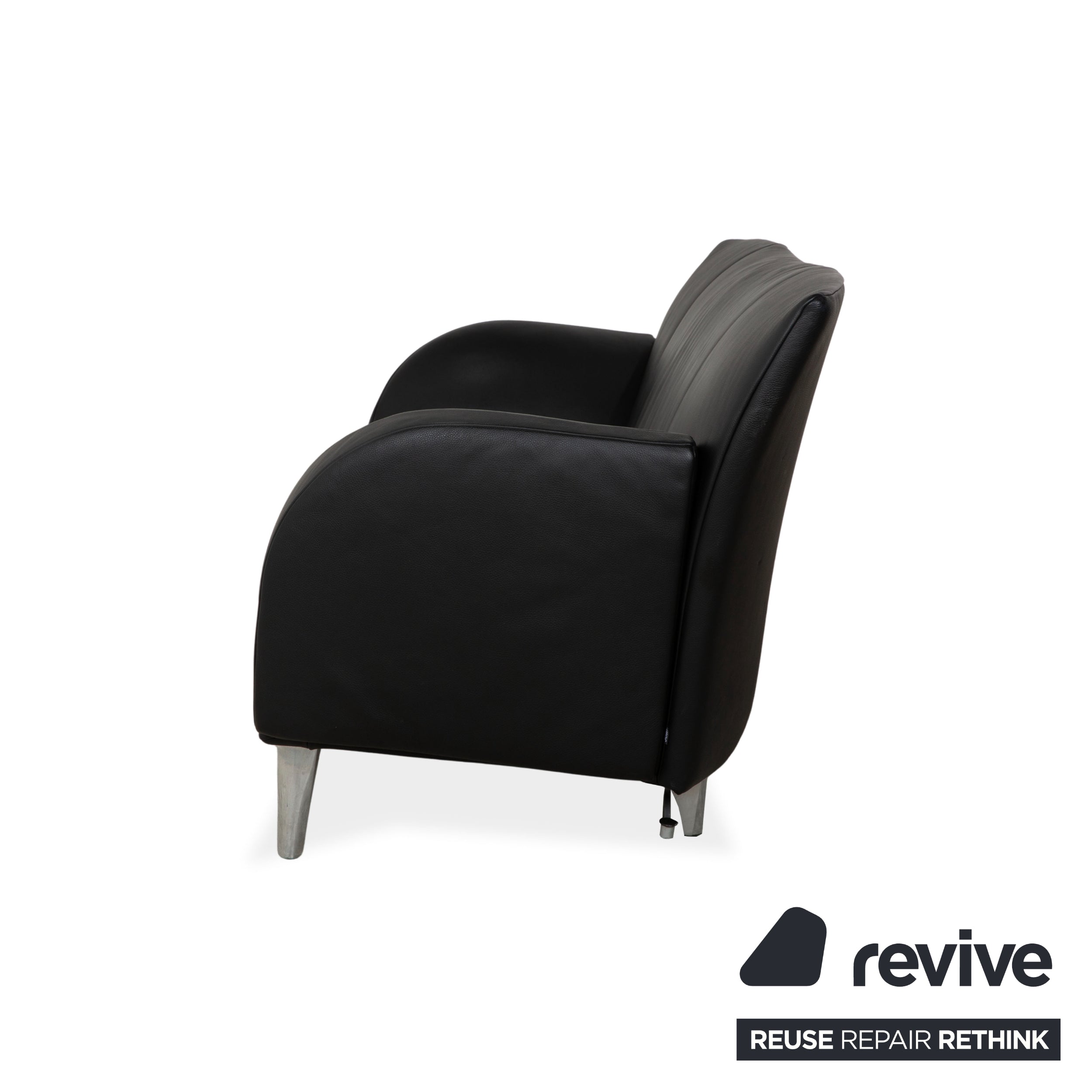 Jori JR-8100 Leder Zweisitzer Schwarz manuelle Funktion Sofa Couch