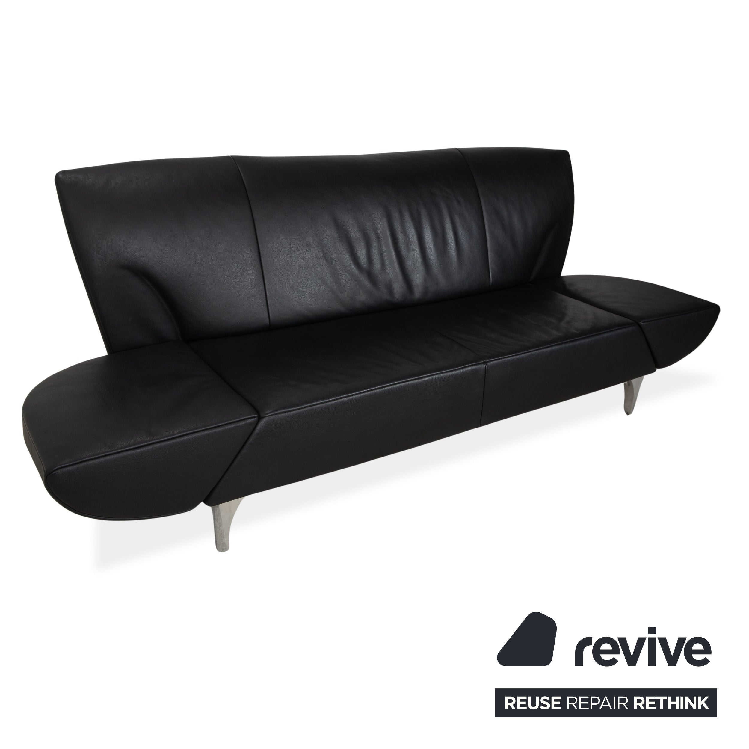 Jori JR-8100 Leder Zweisitzer Schwarz manuelle Funktion Sofa Couch