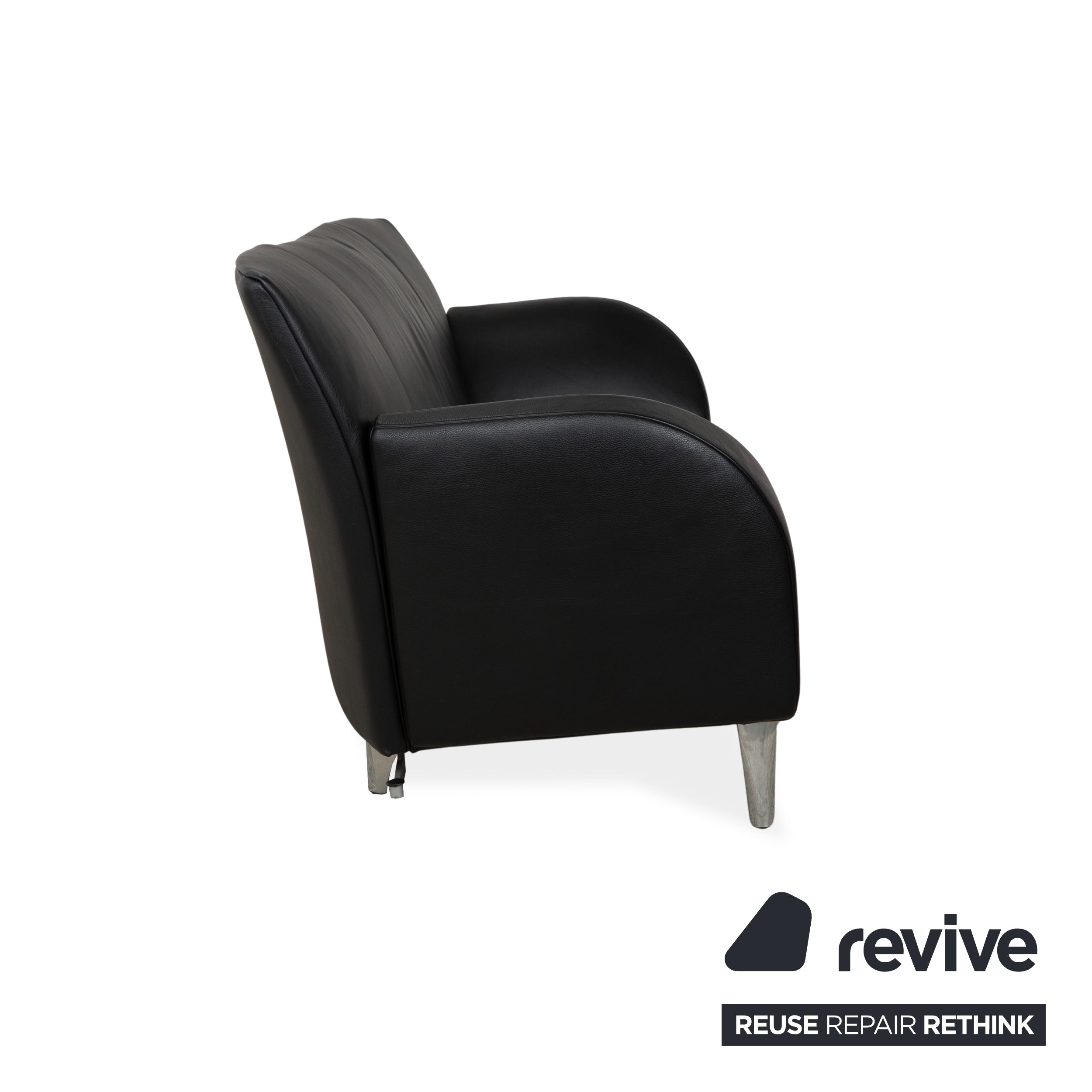 Jori JR-8100 Leder Zweisitzer Schwarz manuelle Funktion Sofa Couch