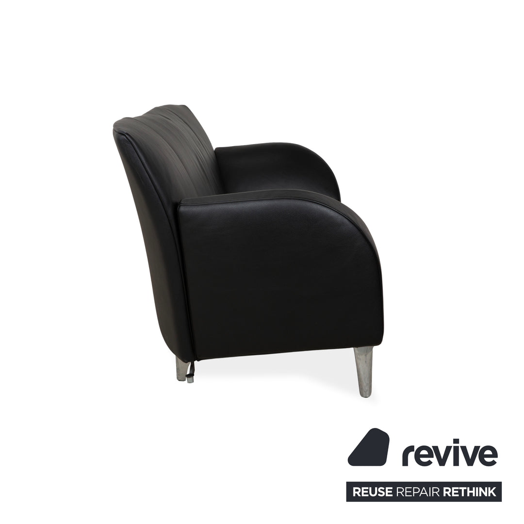 Jori JR-8100 Leder Zweisitzer Schwarz manuelle Funktion Sofa Couch