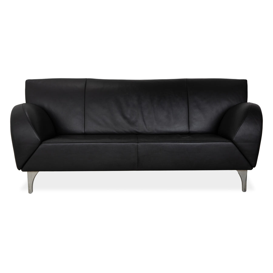 Jori JR-8100 Leder Zweisitzer Schwarz manuelle Funktion Sofa Couch