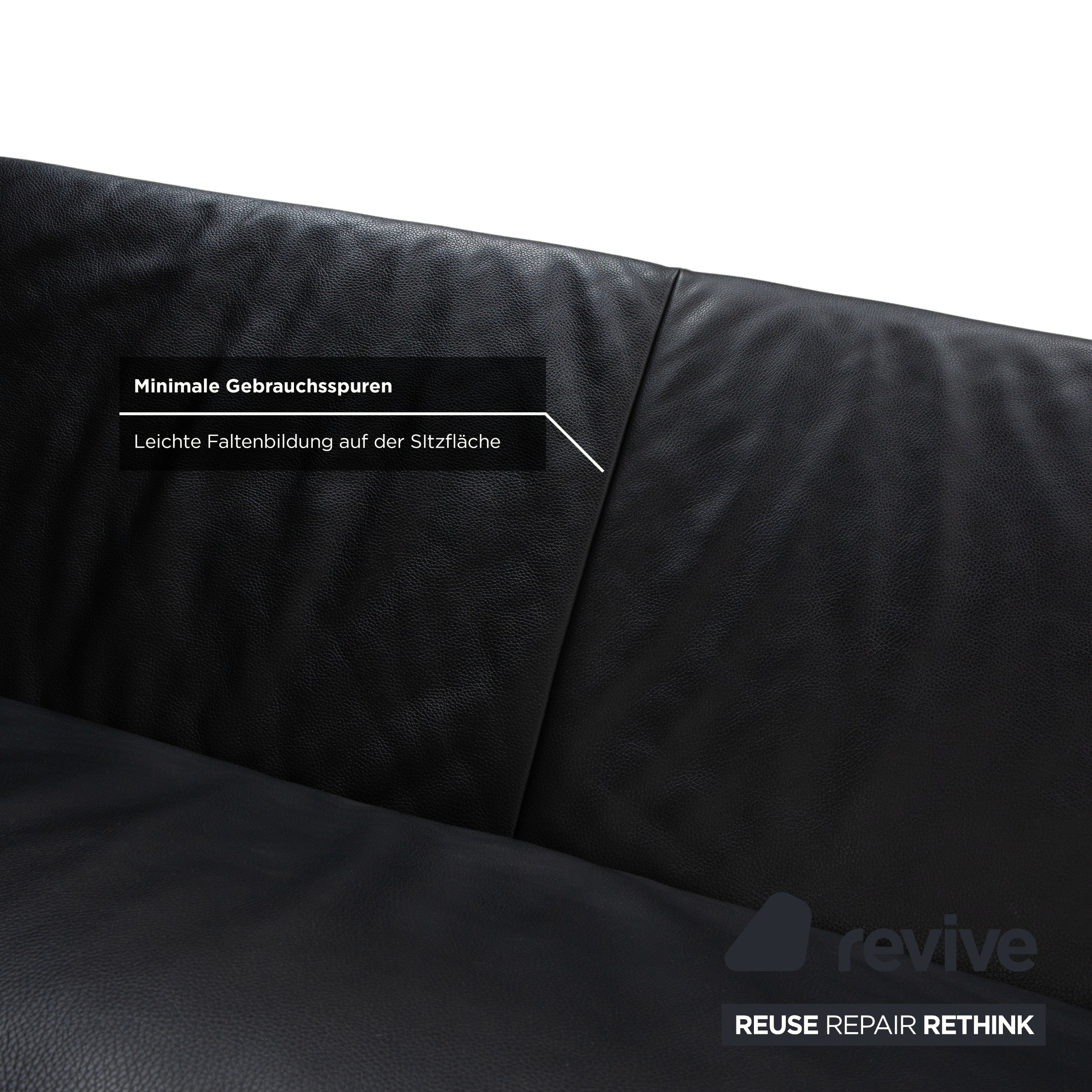 Jori JR-8100 Leder Zweisitzer Schwarz manuelle Funktion Sofa Couch