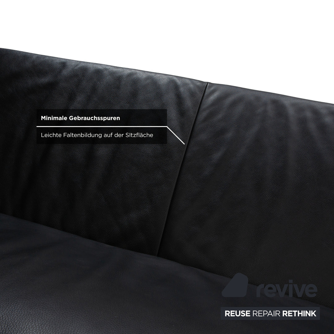Jori JR-8100 Leder Zweisitzer Schwarz manuelle Funktion Sofa Couch