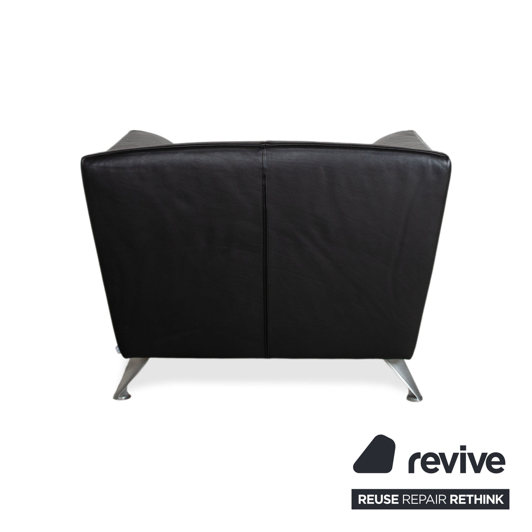 Jori JR-8100 Leder Zweisitzer Sofa Couch Sessel Schwarz manuelle Funktion