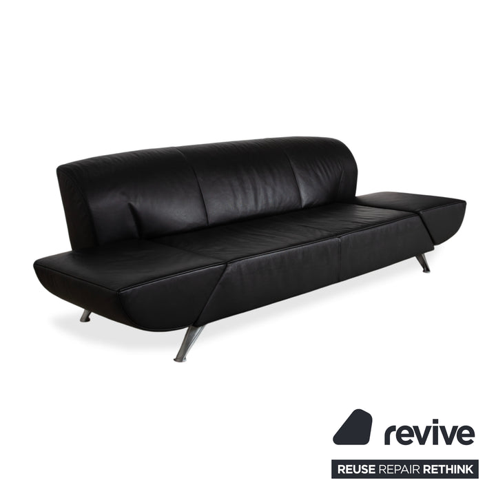 Jori JR-8100 Leather Two-Seater Sofa Couch Armchair Black Manual Function