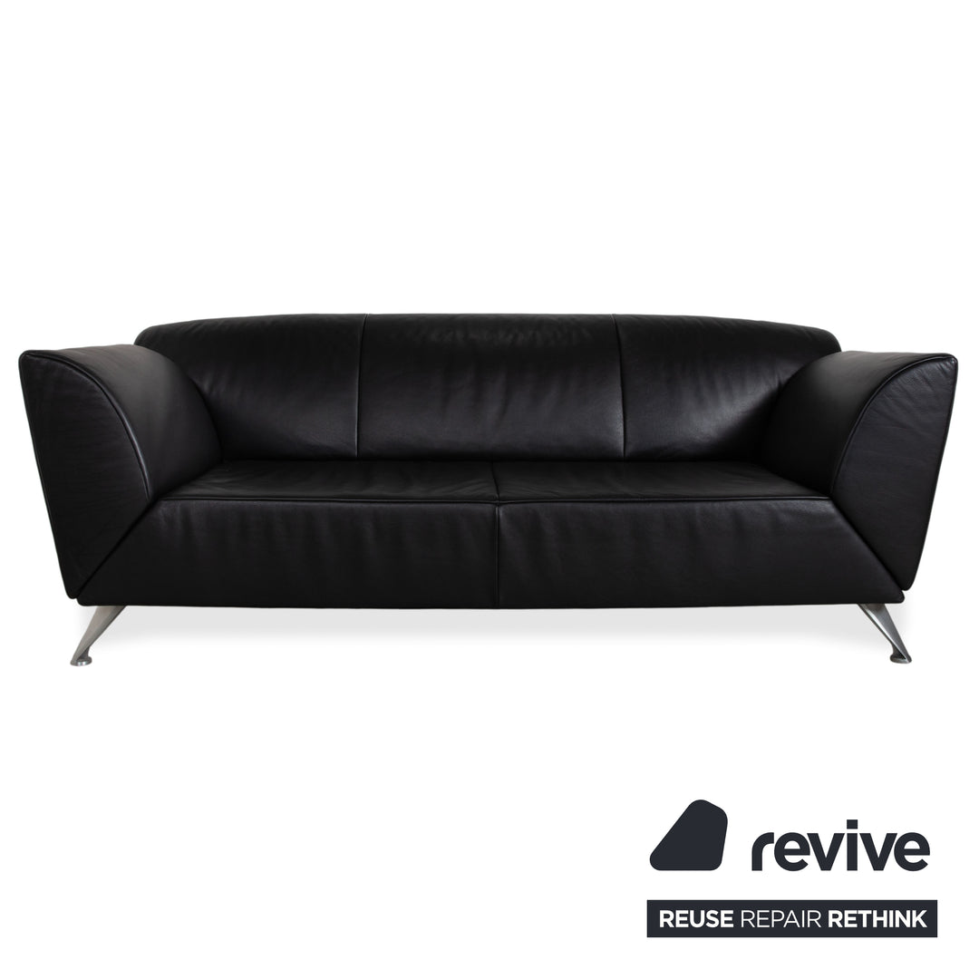 Jori JR-8100 Leder Zweisitzer Sofa Couch Sessel Schwarz manuelle Funktion
