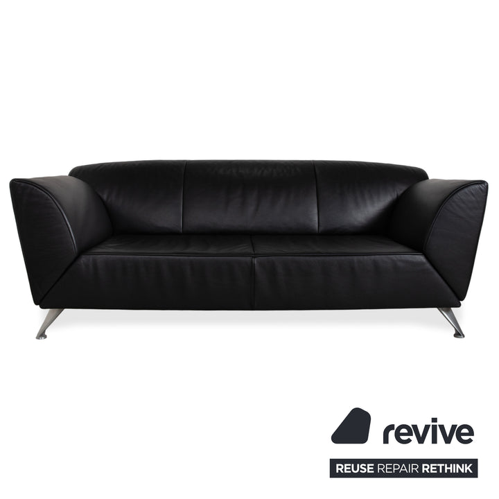 Jori JR-8100 Leder Zweisitzer Sofa Couch Sessel Schwarz manuelle Funktion