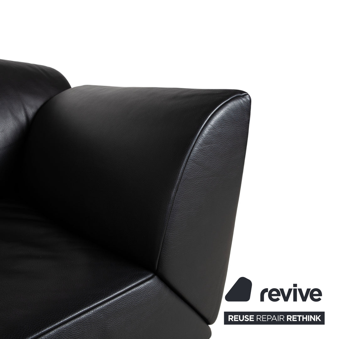 Jori JR-8100 Leather Two-Seater Sofa Couch Armchair Black Manual Function