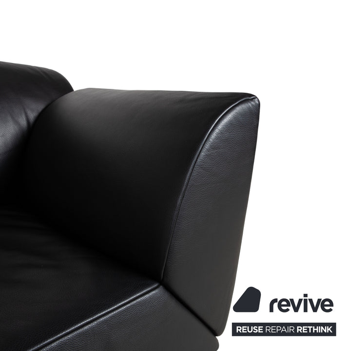 Jori JR-8100 Leather Two-Seater Sofa Couch Armchair Black Manual Function