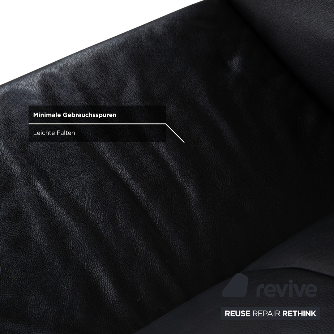 Jori JR-8100 Leather Two-Seater Sofa Couch Armchair Black Manual Function