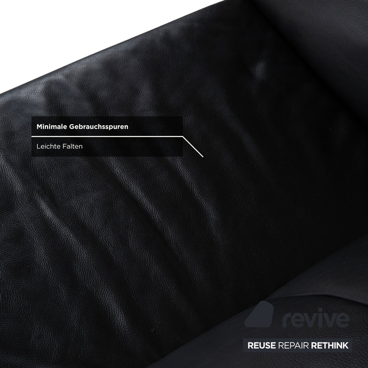Jori JR-8100 Leather Two-Seater Sofa Couch Armchair Black Manual Function