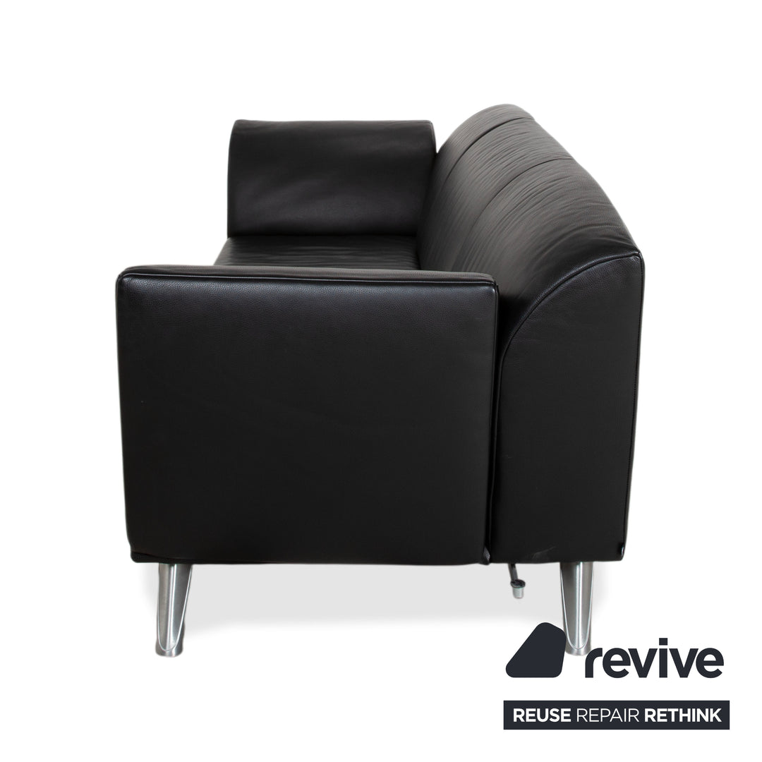 Jori JR-8100 Leather Two-Seater Sofa Couch Armchair Black Manual Function