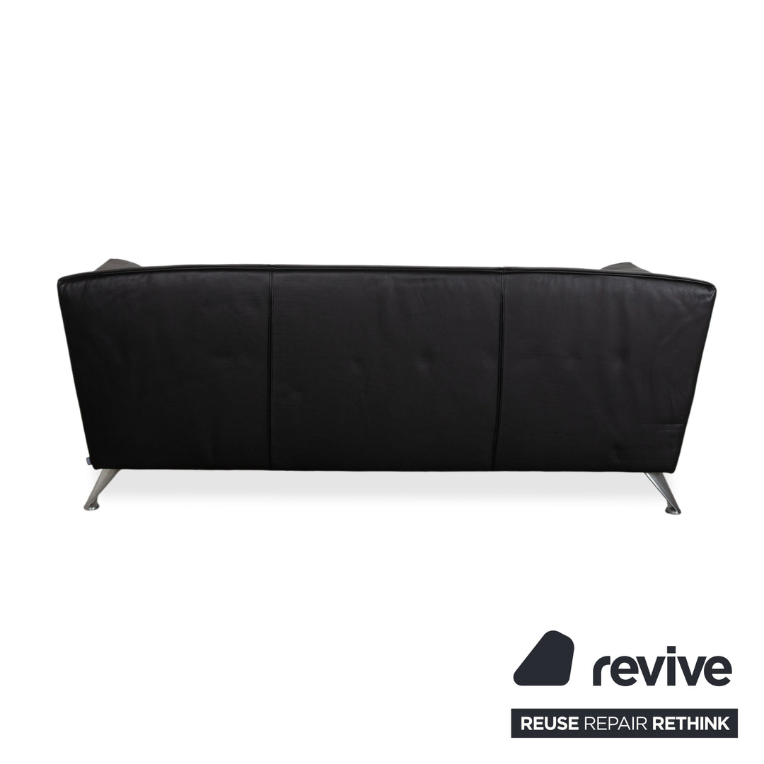 Jori JR-8100 Leather Two-Seater Sofa Couch Armchair Black Manual Function