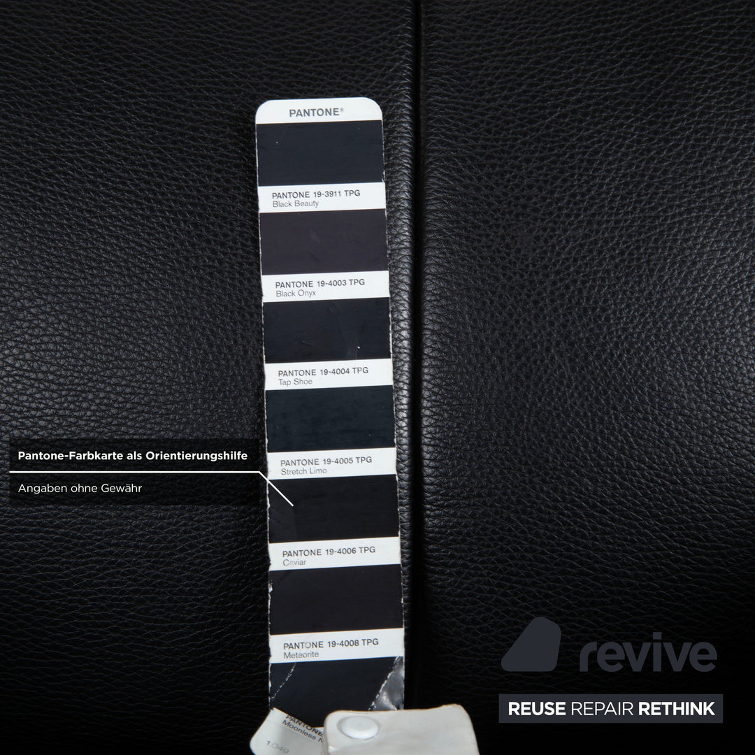 Jori JR-8100 Leder Zweisitzer Sofa Couch Sessel Schwarz manuelle Funktion