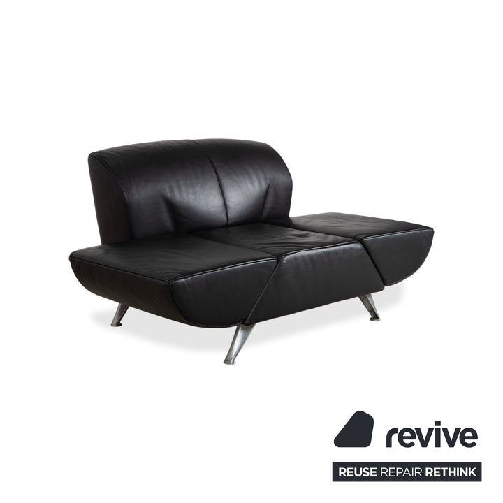 Jori JR-8100 Leather Two-Seater Sofa Couch Armchair Black Manual Function
