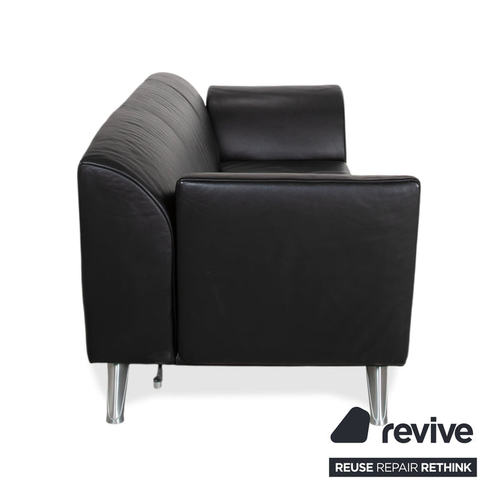 Jori JR-8100 Leather Two-Seater Sofa Couch Armchair Black Manual Function