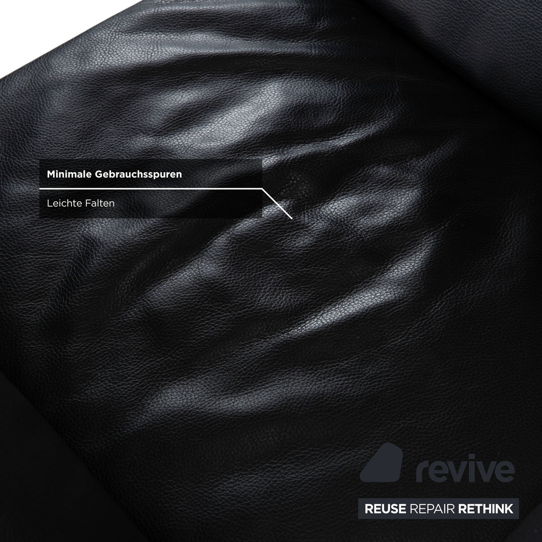 Jori JR-8100 Leder Zweisitzer Sofa Couch Sessel Schwarz manuelle Funktion