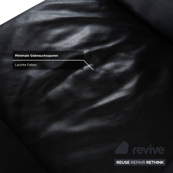 Jori JR-8100 Leder Zweisitzer Sofa Couch Sessel Schwarz manuelle Funktion