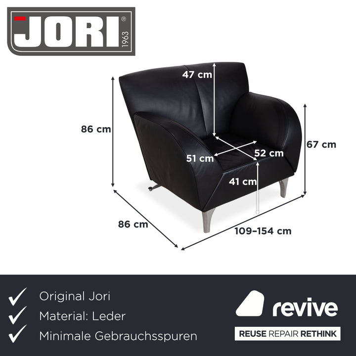 Jori JR 8400 Leder Sessel Schwarz manuelle Funktion