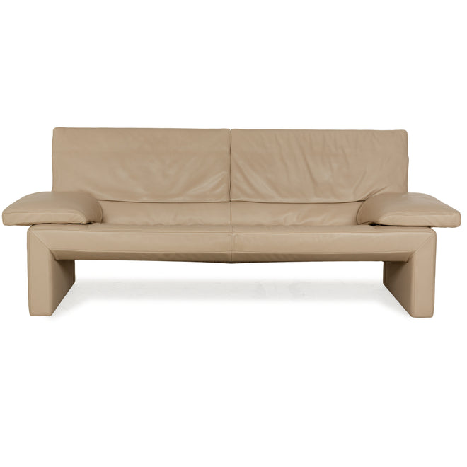 Jori JR 8750 Leder Dreisitzer Beige Sofa Couch manuelle Funktion