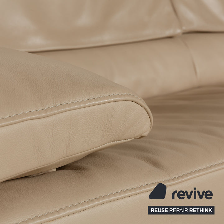 Jori JR 8750 leather sofa set beige three-seater two-seater couch manual function