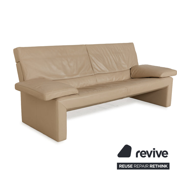 Jori JR 8750 leather sofa set beige three-seater two-seater couch manual function