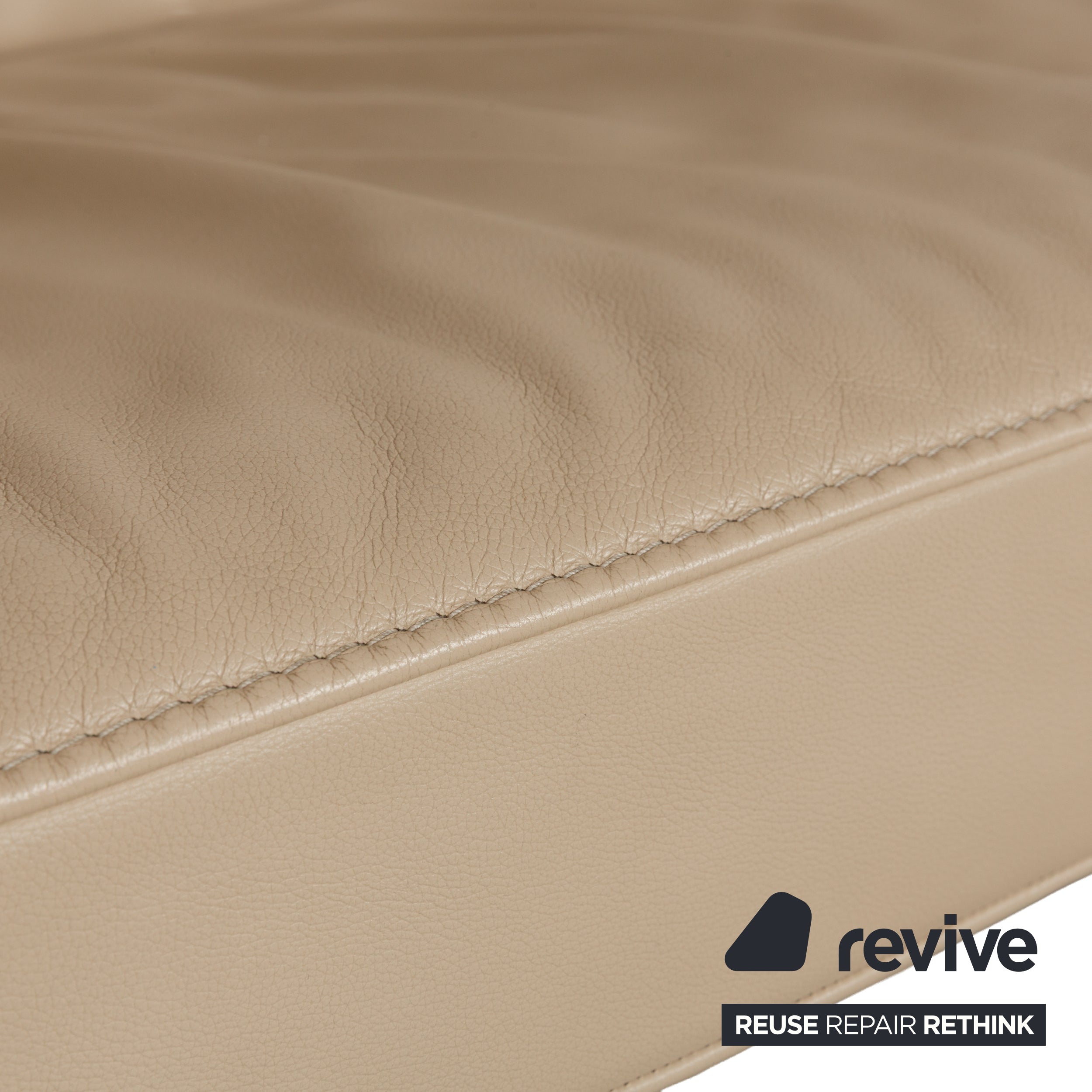 Jori JR 8750 Leder Sofa Garnitur Beige Dreisitzer Zweisitzer Couch manuelle Funktion