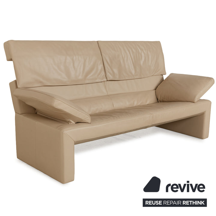 Jori JR 8750 leather sofa set beige three-seater two-seater couch manual function