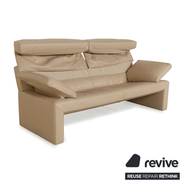 Jori JR 8750 leather sofa set beige three-seater two-seater couch manual function