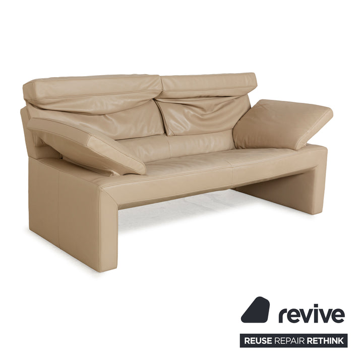 Jori JR 8750 Leather Two-Seater Beige Sofa Couch Manual Function