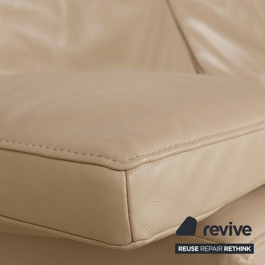 Jori JR 8750 Leather Two-Seater Beige Sofa Couch Manual Function