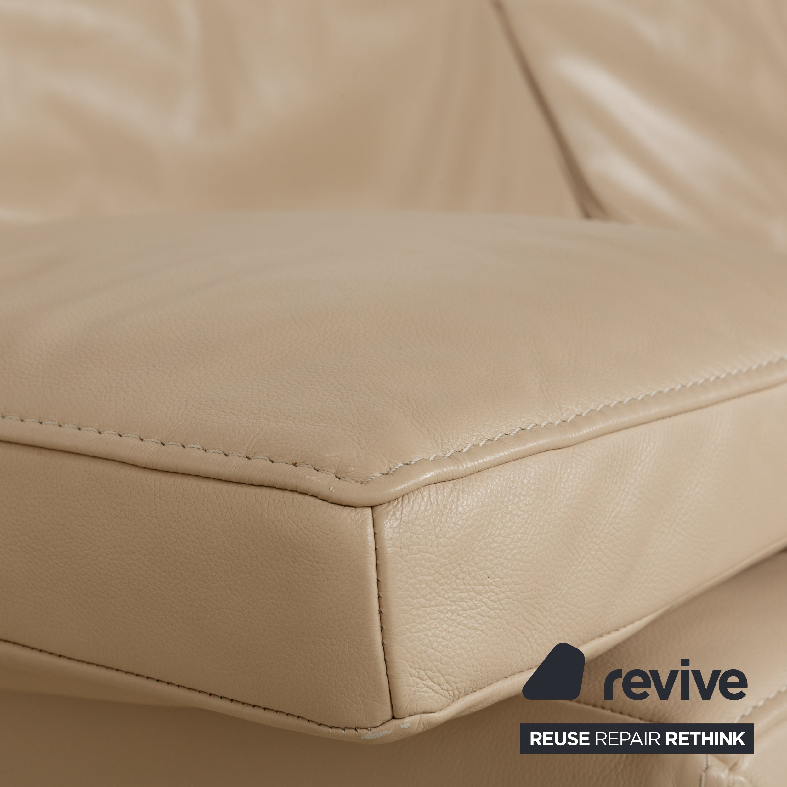 Jori JR 8750 Leder Zweisitzer Beige Sofa Couch manuelle Funktion