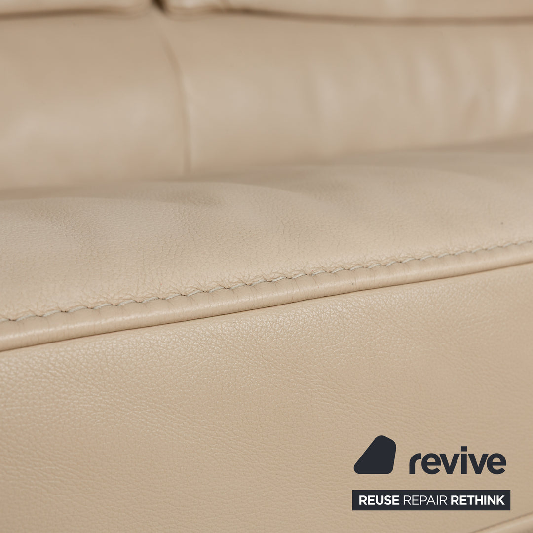 Jori JR 8750 Leather Two-Seater Beige Sofa Couch Manual Function