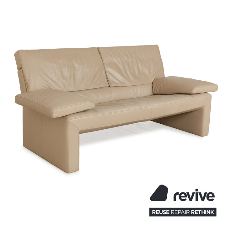 Jori JR 8750 Leather Two-Seater Beige Sofa Couch Manual Function
