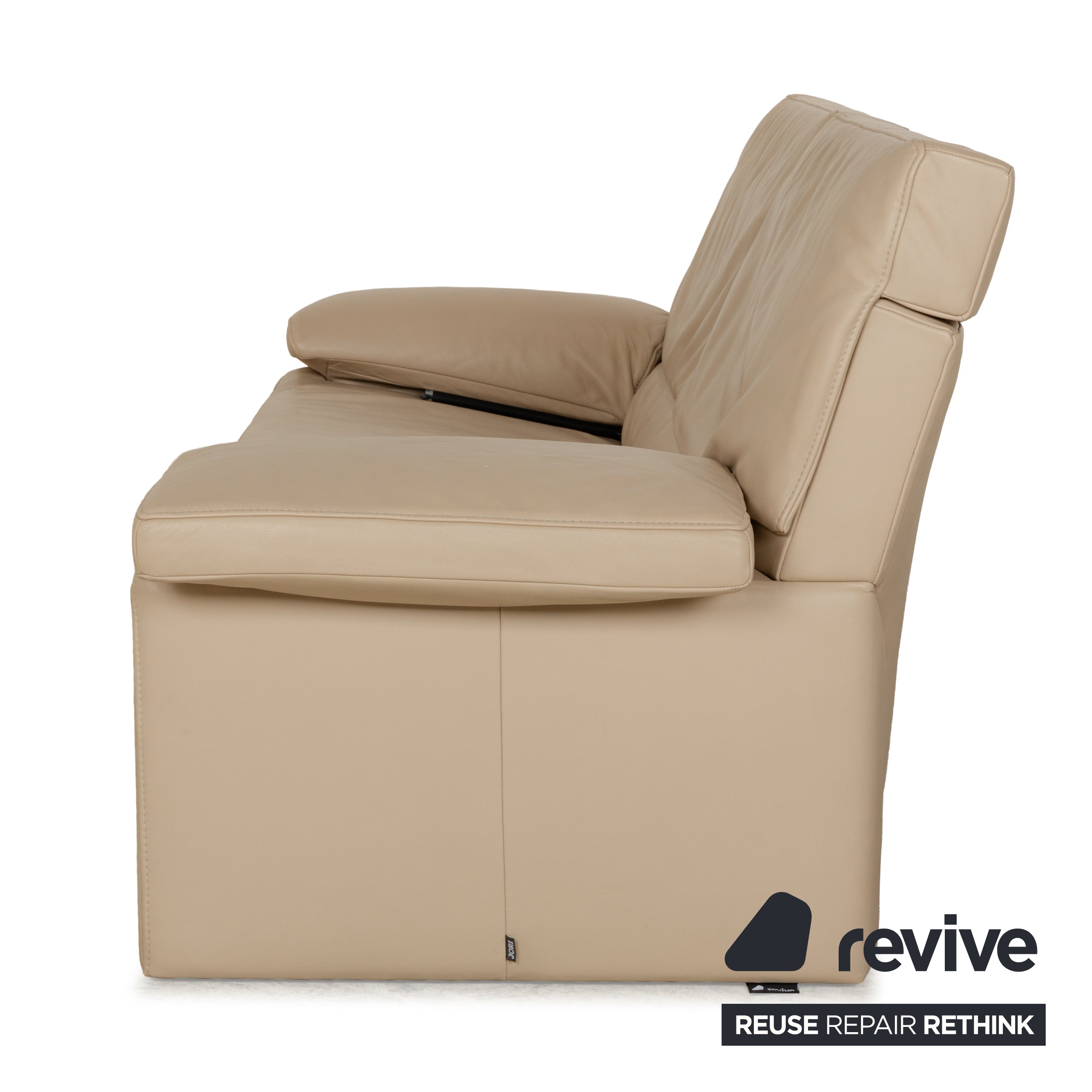 Jori JR 8750 Leder Zweisitzer Beige Sofa Couch manuelle Funktion