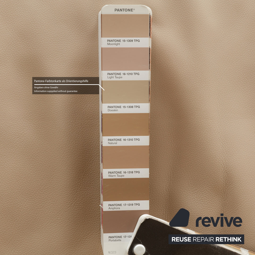 Jori JR 8750 Leather Two-Seater Beige Sofa Couch Manual Function