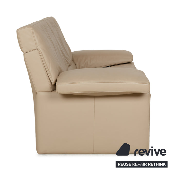 Jori JR 8750 Leather Two-Seater Beige Sofa Couch Manual Function