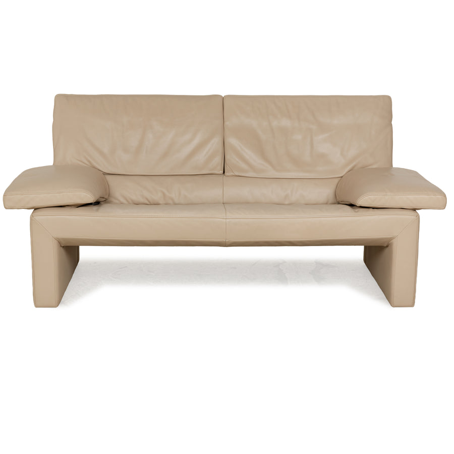 Jori JR 8750 Leather Two-Seater Beige Sofa Couch Manual Function