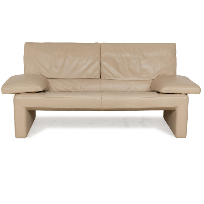 Jori JR 8750 Leder Zweisitzer Beige Sofa Couch manuelle Funktion