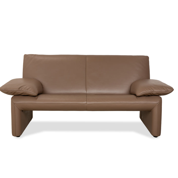 Canapé deux places en cuir Jori JR 8750, couleur taupe marron, à réglage manuel