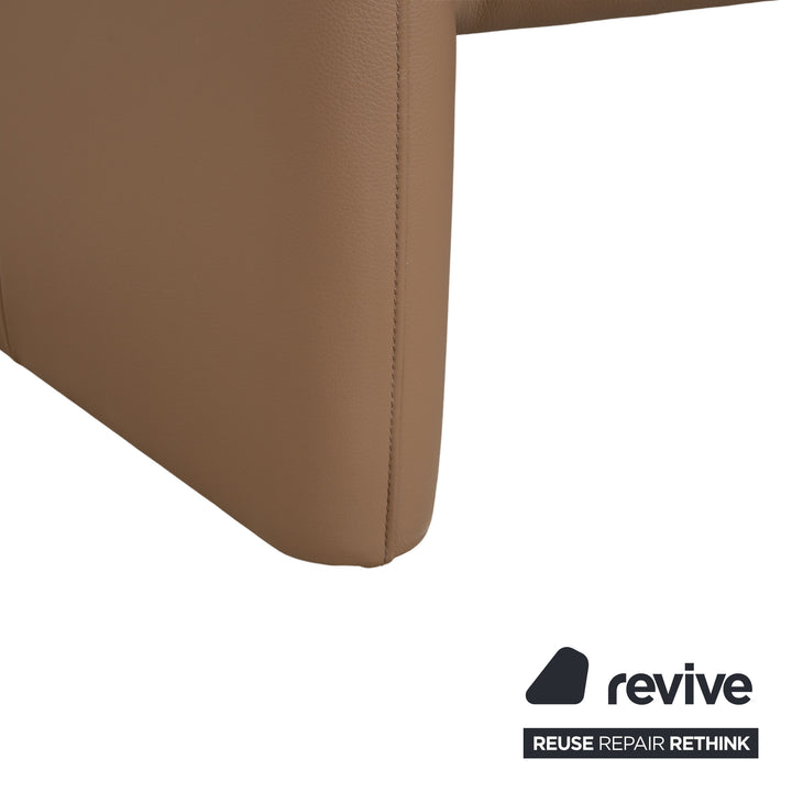 Canapé deux places en cuir Jori JR 8750, couleur taupe marron, à réglage manuel