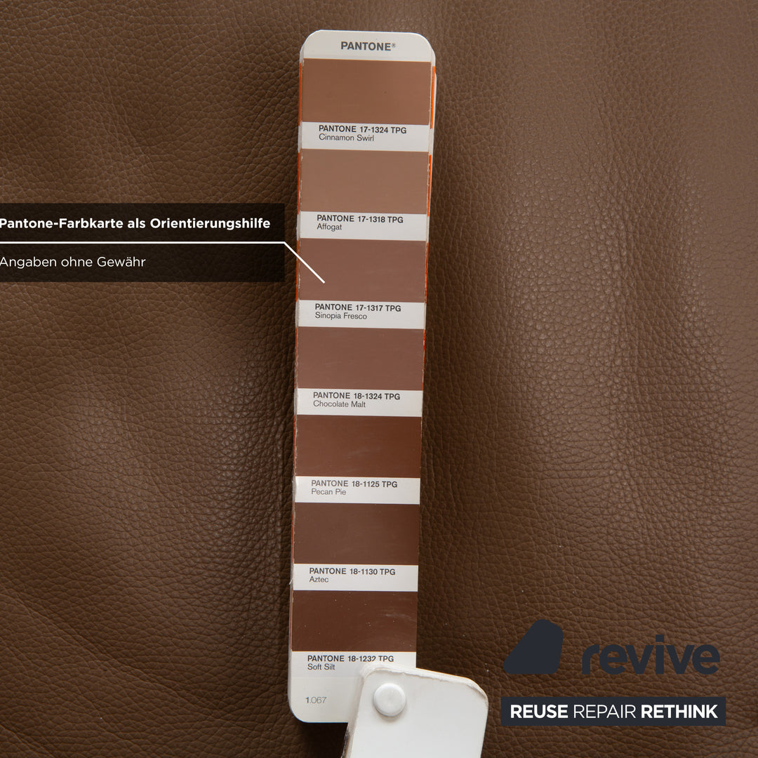 Canapé deux places en cuir Jori JR 8750, couleur taupe marron, à réglage manuel