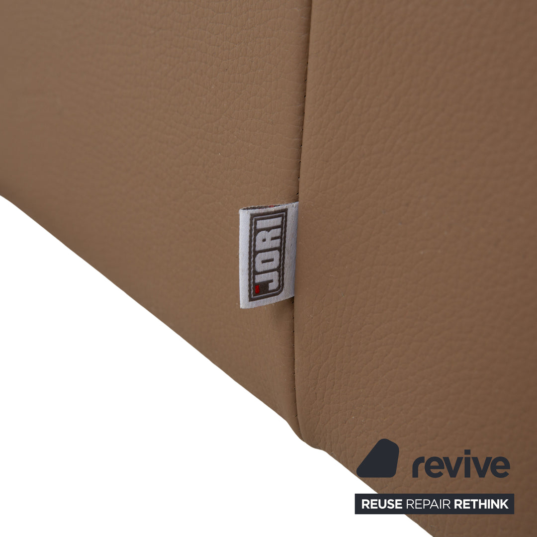 Canapé deux places en cuir Jori JR 8750, couleur taupe marron, à réglage manuel