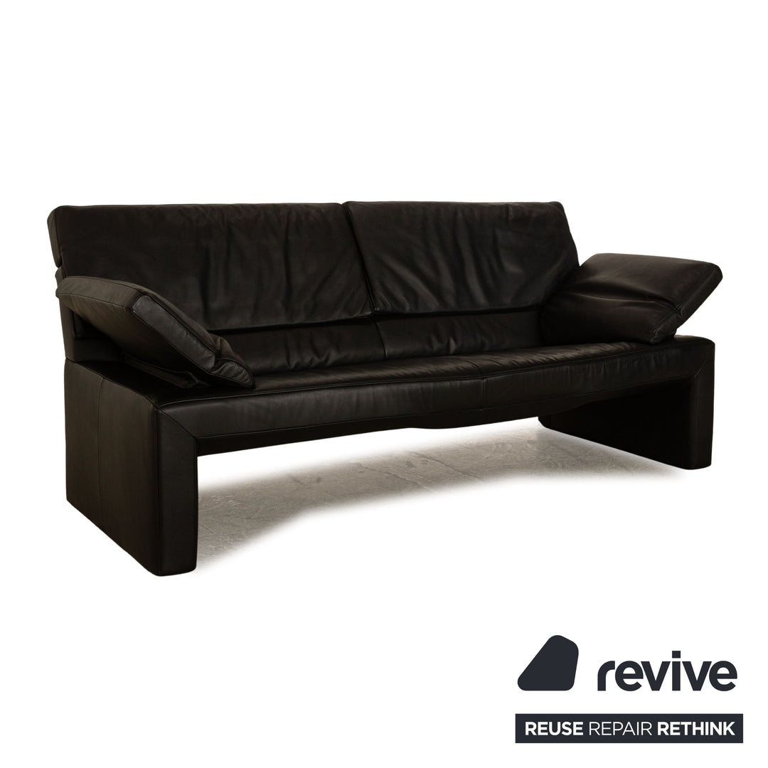 Jori JR 8750 Leather Two-Seater Black Sofa Couch