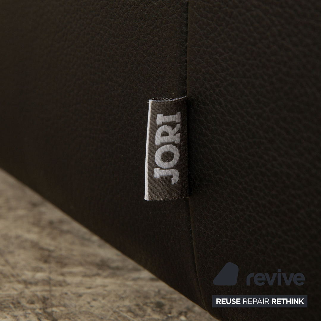 Jori JR 8750 Leather Two-Seater Black Sofa Couch