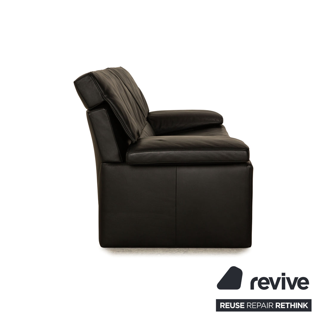 Jori JR 8750 Leather Two-Seater Black Sofa Couch