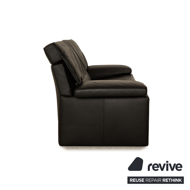 Jori JR 8750 Leather Two-Seater Black Sofa Couch